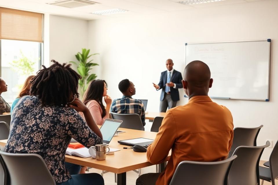Professional training workshop in a classroom